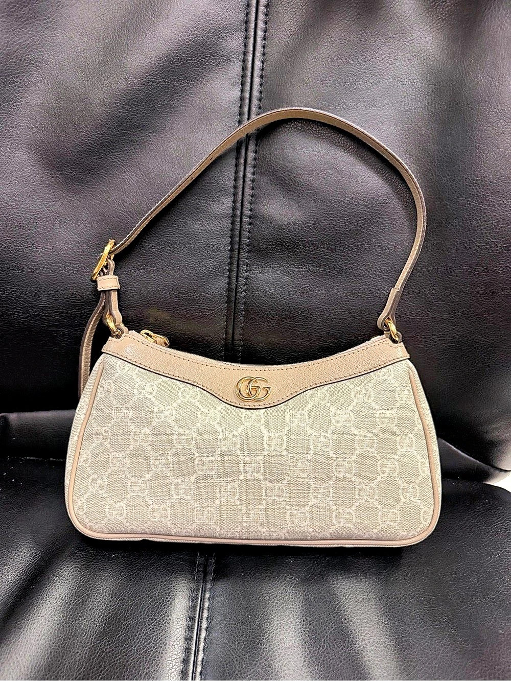 Gucci Ophidia Small Shoulder Bag Beige & White